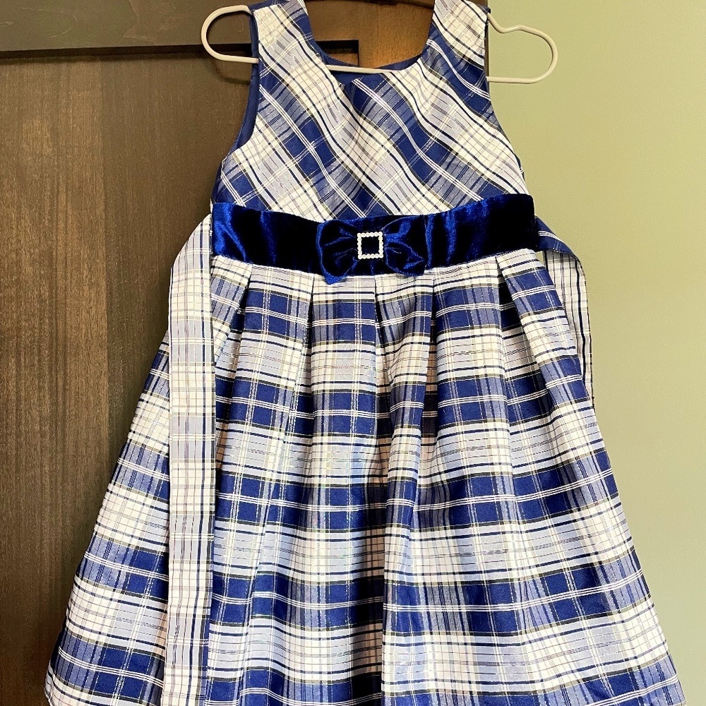 Girls 4T Jona Michelle Blue Plaid Formal Dress
